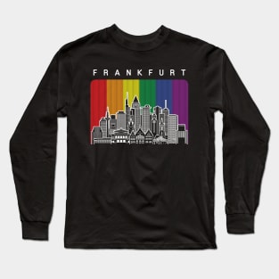 Frankfurt LGBT Rainbow Flag Long Sleeve T-Shirt